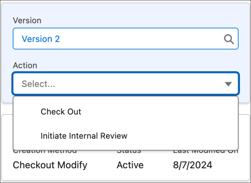 Initiate review action.