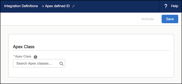 Integration definition apex class