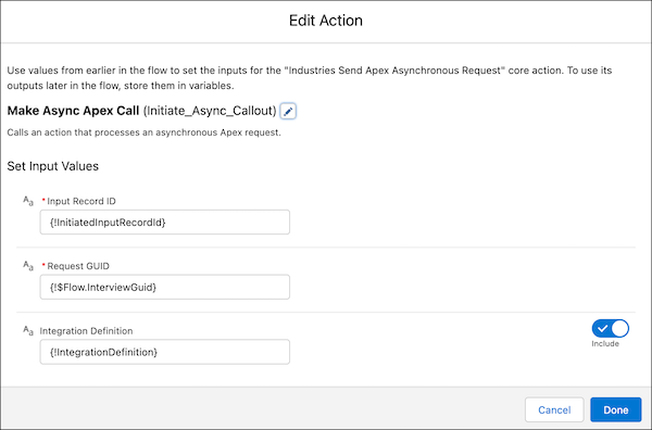 Configure the flow action