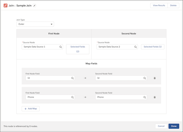 Join node configurations