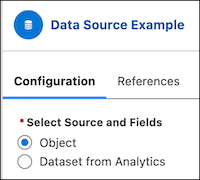 [Data source node configuration section in CRMA runtime]