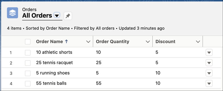 Example of a decision table output being populated.