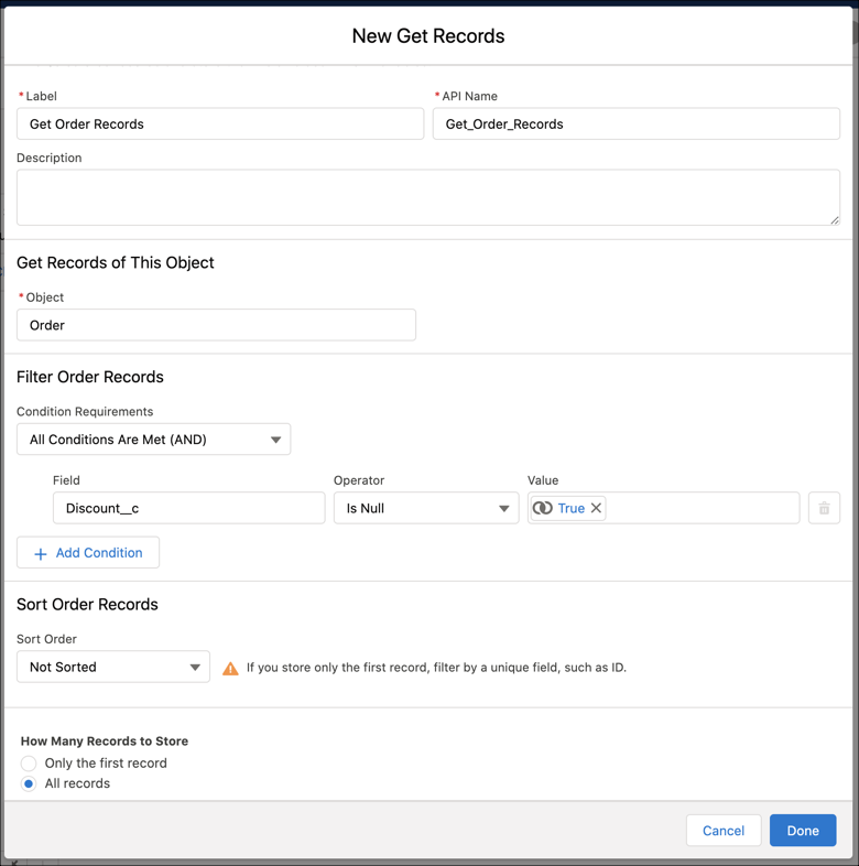 Get Records element in flow.