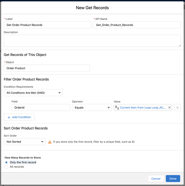 Get Records element in flow.