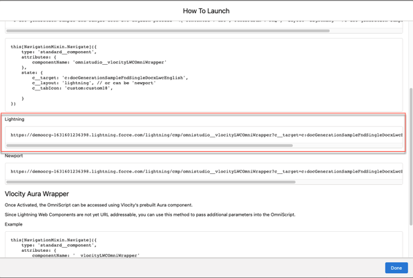 The How to Launch page with the Lightning URL highlighted.