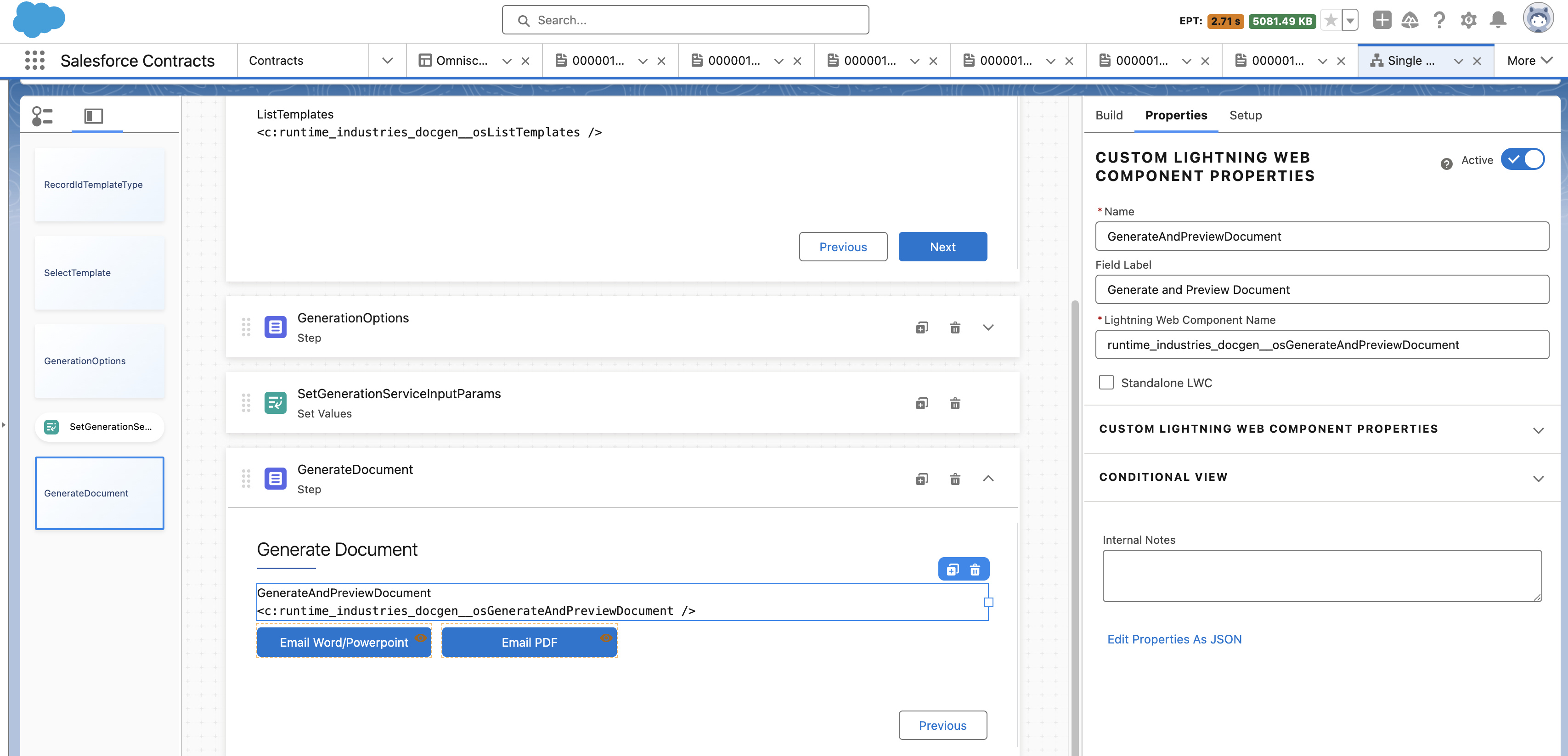 Click GenerateDocument