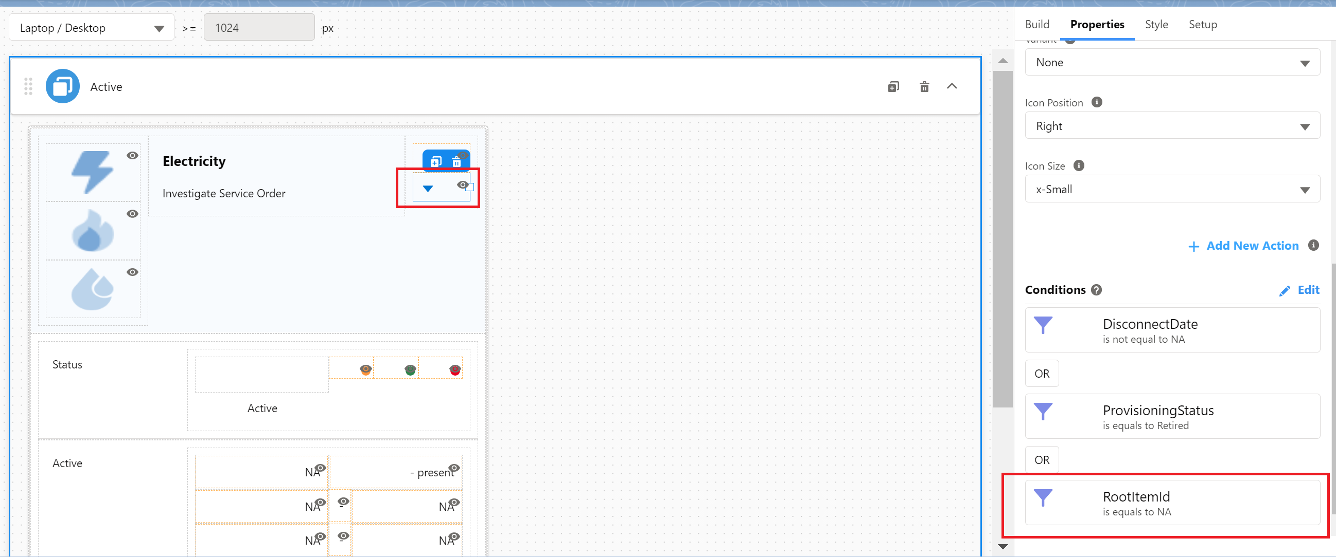Configure the action menu if you have not configured EPC or CPQ for Energy and Utilities.