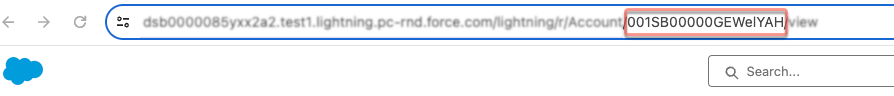 Copy the ID value of the record from the browser