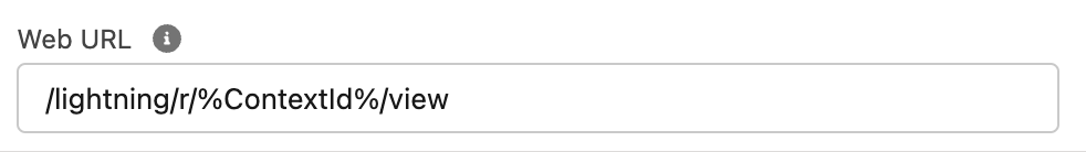 Web URL text in Navigate Action Properties