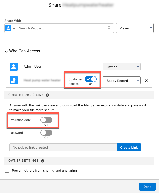 Enable Customer Access for each image.