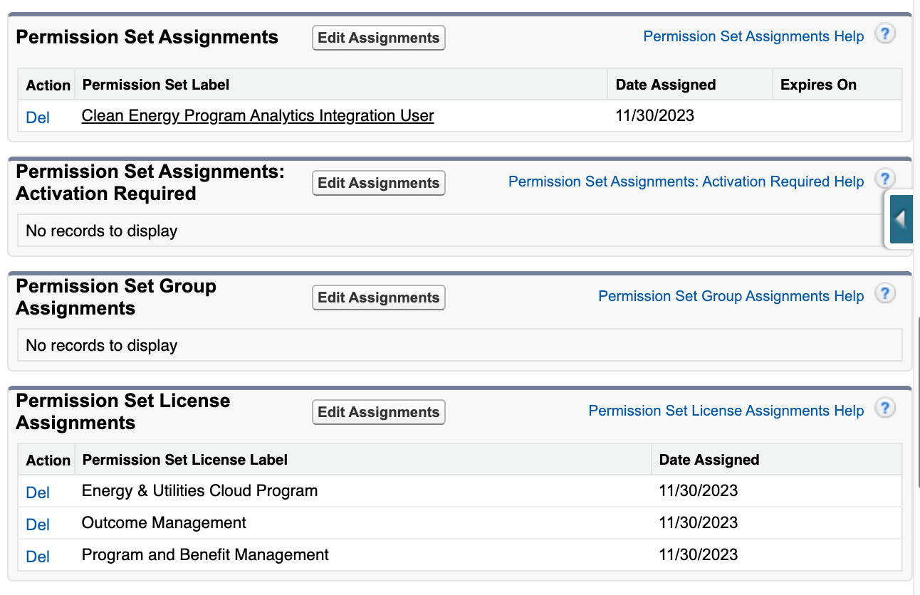 Permission Set Assignments for Data Processing Engine