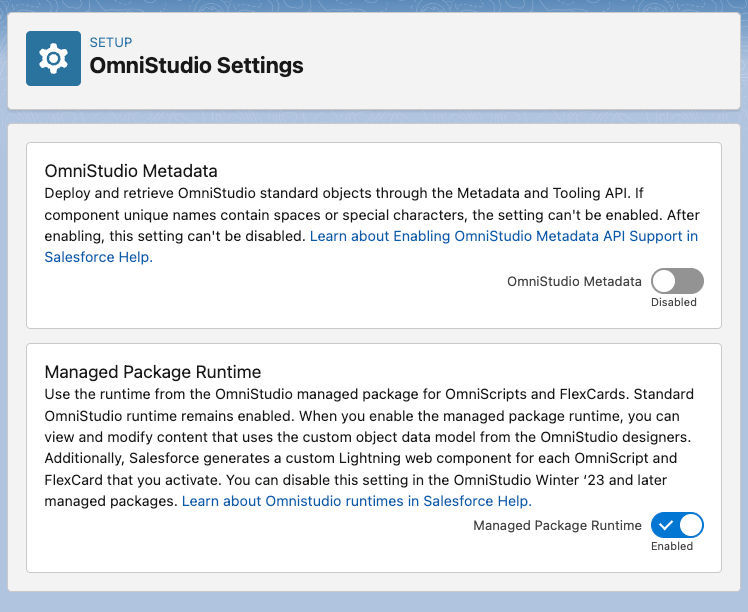 Managed Package Runtime Enabled
