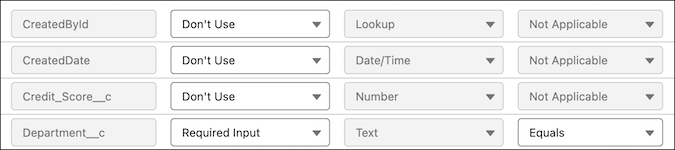 input fields for eligibility table