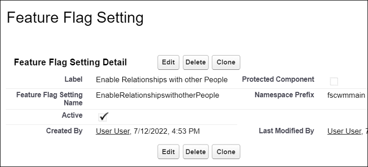 Feature flag settings people