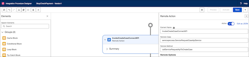 Enter remote class and remote IP for the integration procedure.
