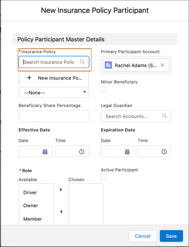 Example related list form