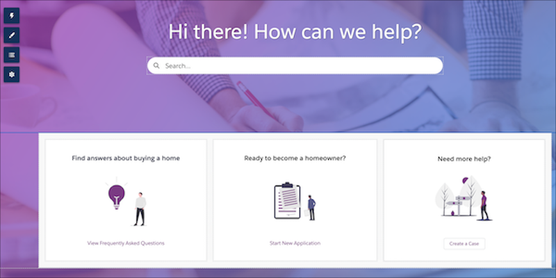 Screenshot of Portal Landing Page