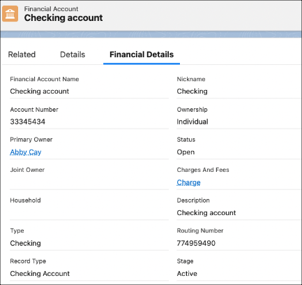Detalles de cuenta financiera de FSC