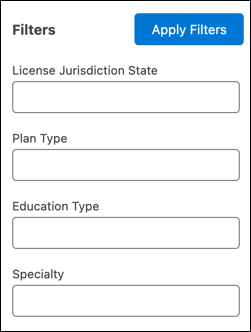 Filters panel