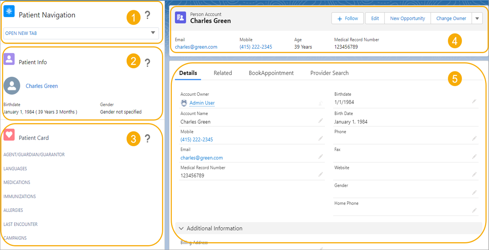 The Health Cloud console components