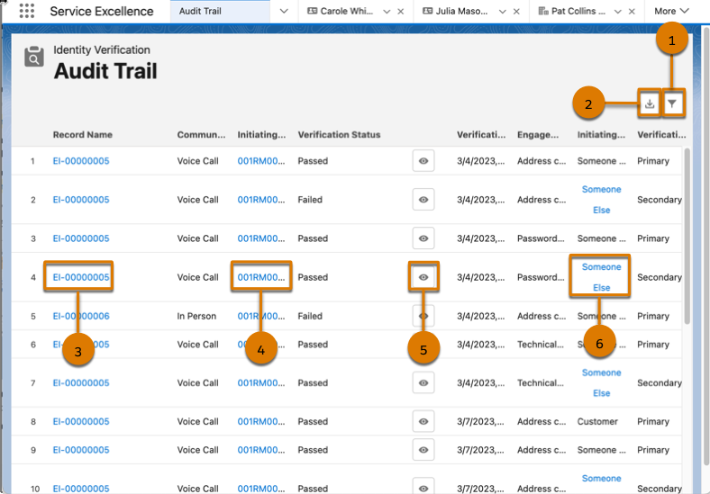 The Audit Trail page