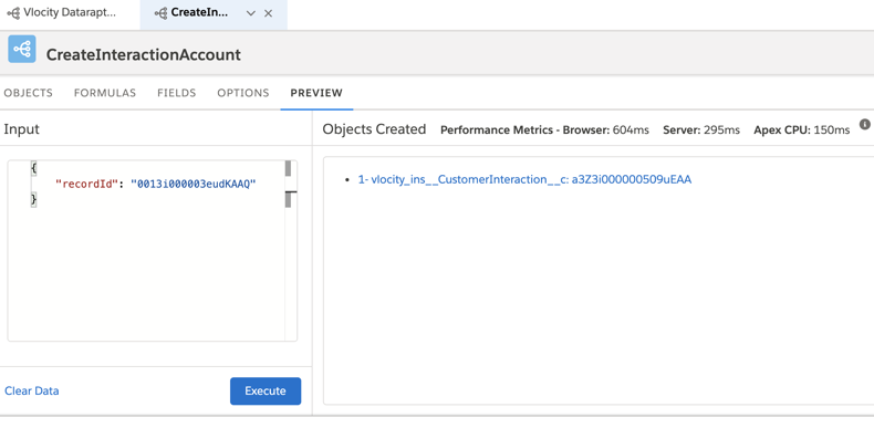 Creation Interaction Data Mapper Preview