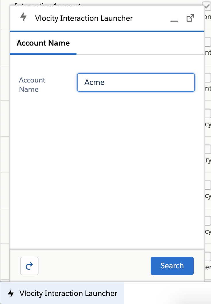 Interaction Launcher Initial Search