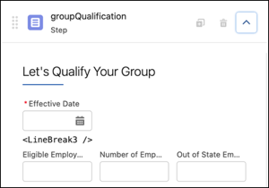 OmniScript-Schritt groupQualification