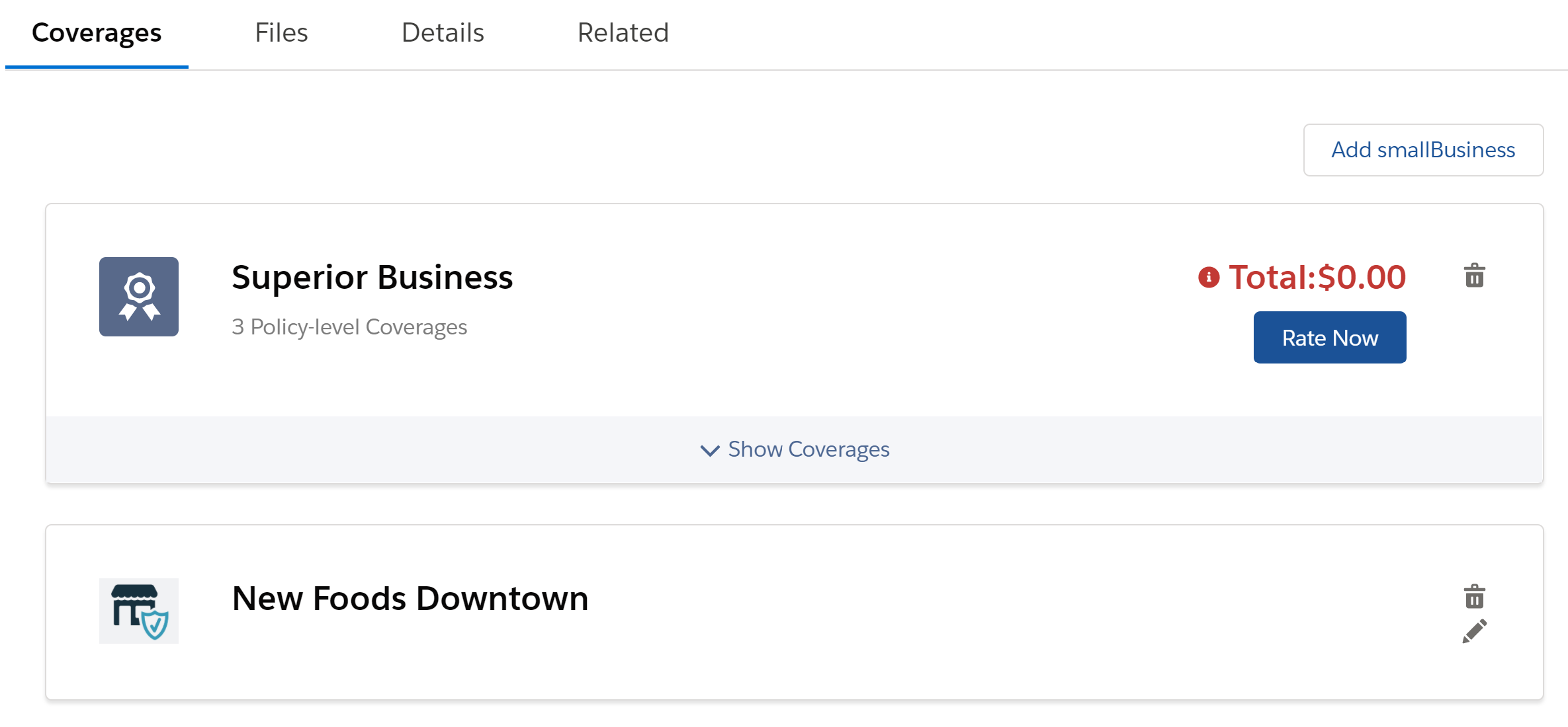 Illustrates the Business Owners quote with the insured item.