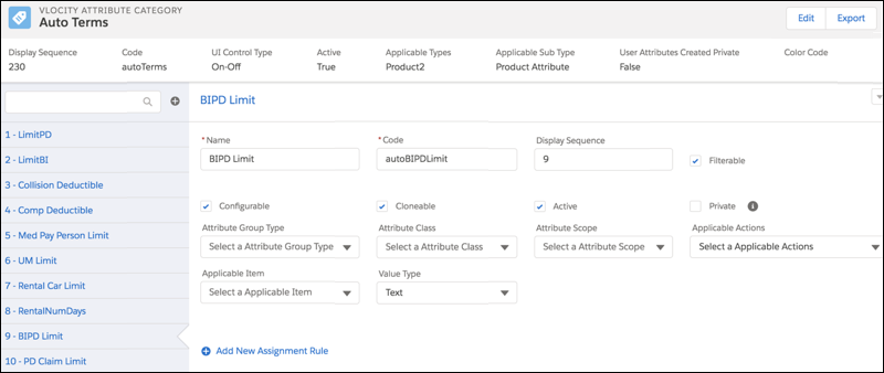 Sample BIPD limit attribute without any power attribute metadata
