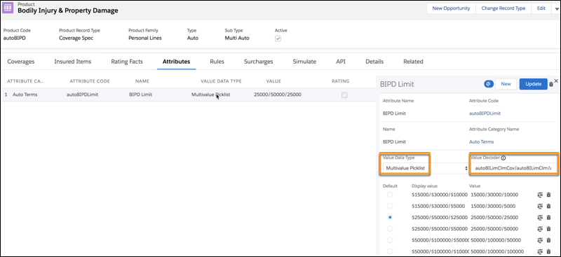 Subcomponent codes highlighted