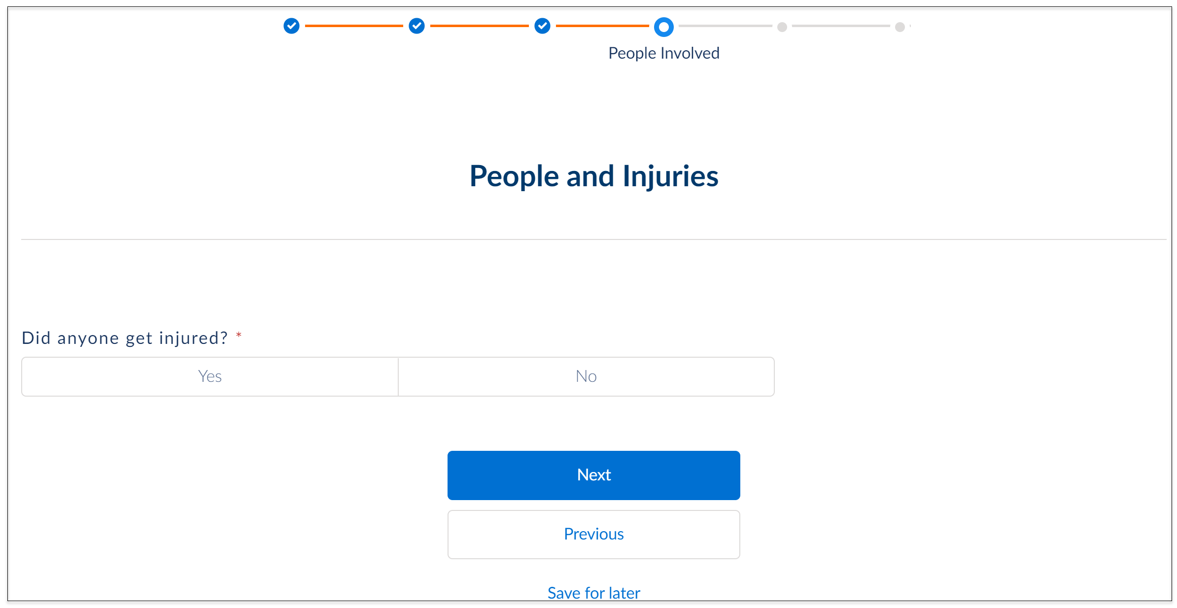 The People and Injuries screen.