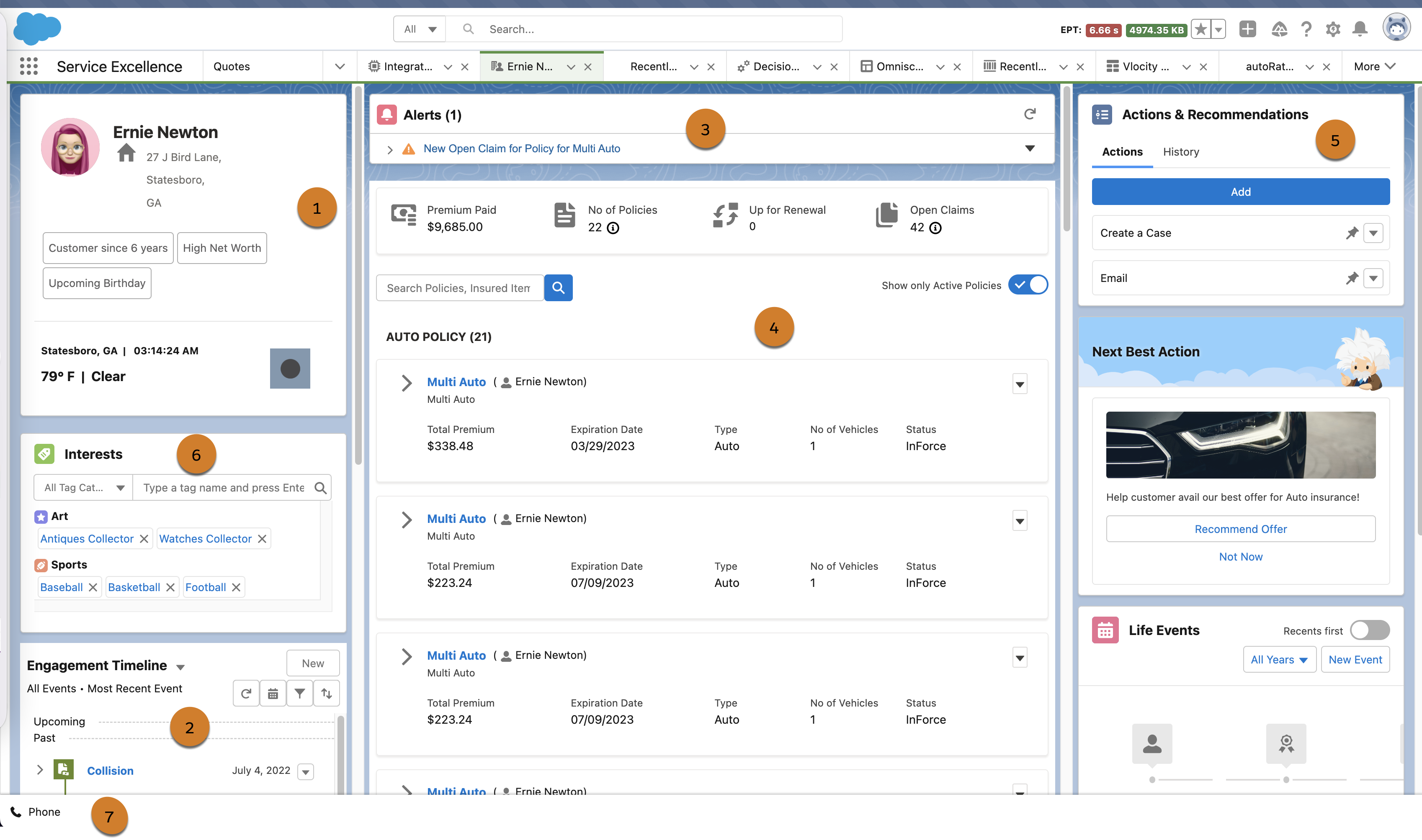 The Insurance Policy 360 Console.