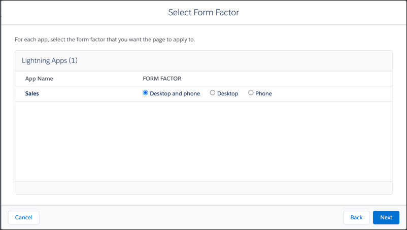 The Select Form Factor dialog box.