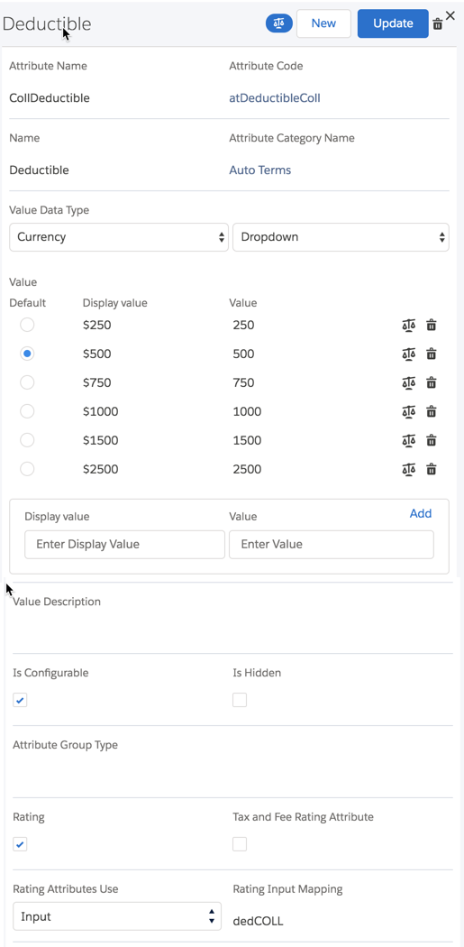 Illustrates the attribute configuration for the Comprehensive coverage spec.