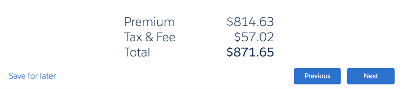 Illustrates the total price for the quote.