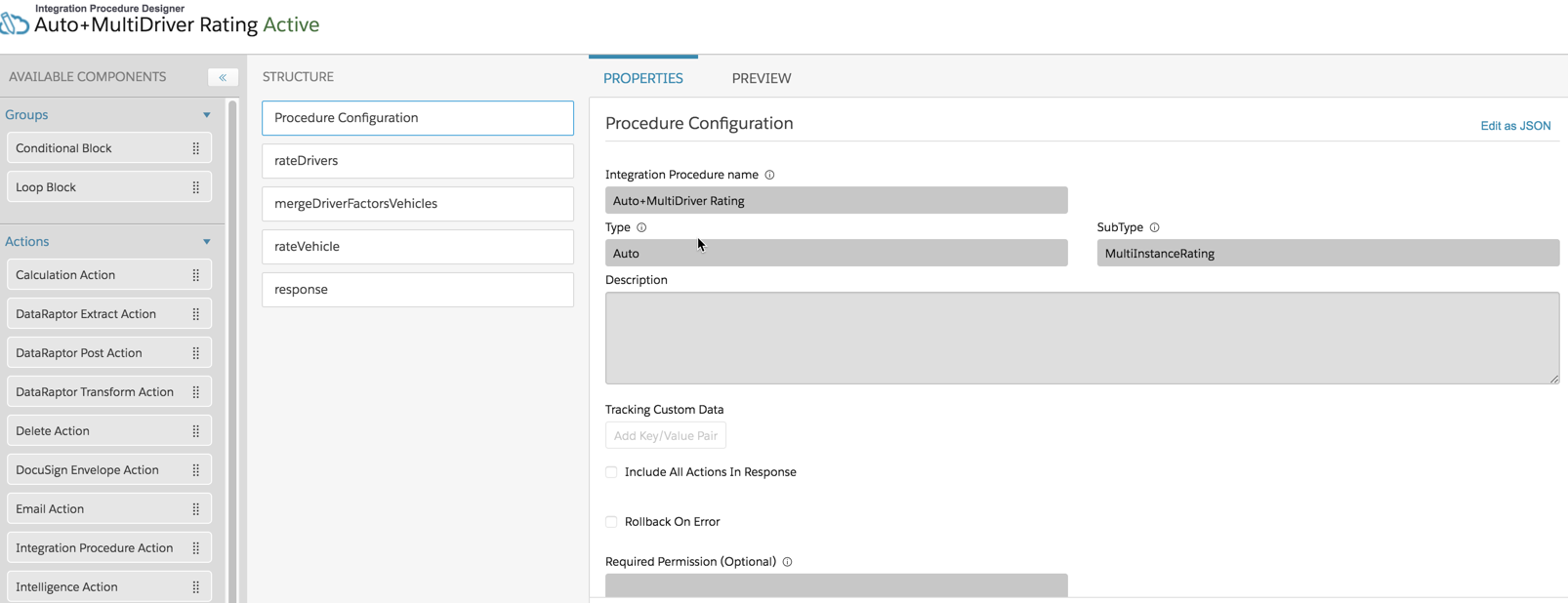 Illustrates the Auto MultiInstanceRating Integration Procedure.