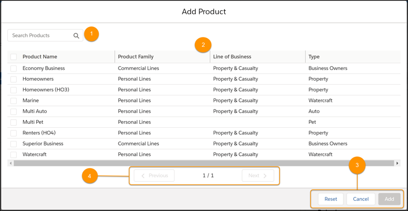 insQuoteProductList LWC elements highlighted