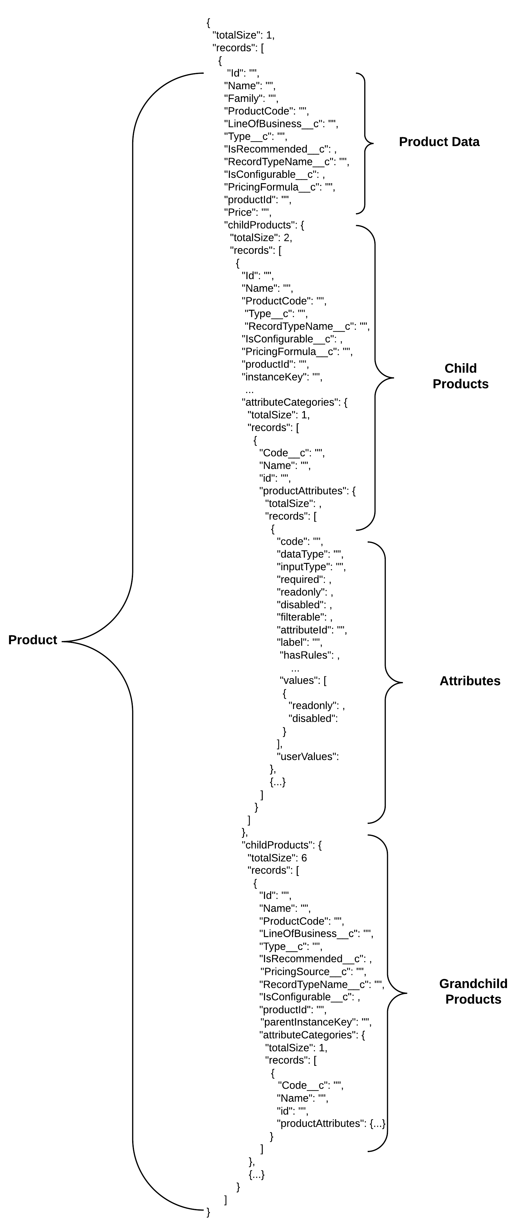 Product JSON Structure Model