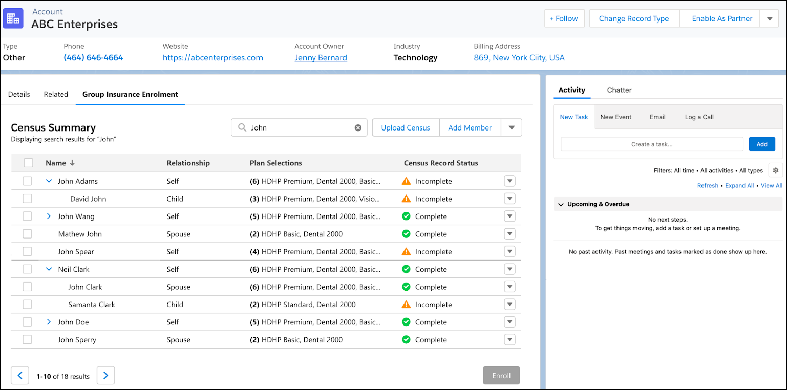 Search results with pagination
