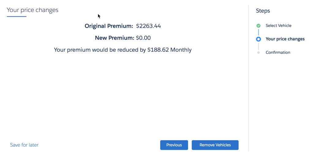 Illustrates the Your price changes screen