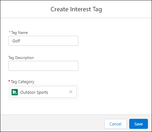 Create New Interest Tag