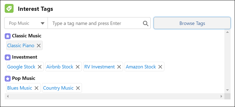 Interest Tags Component