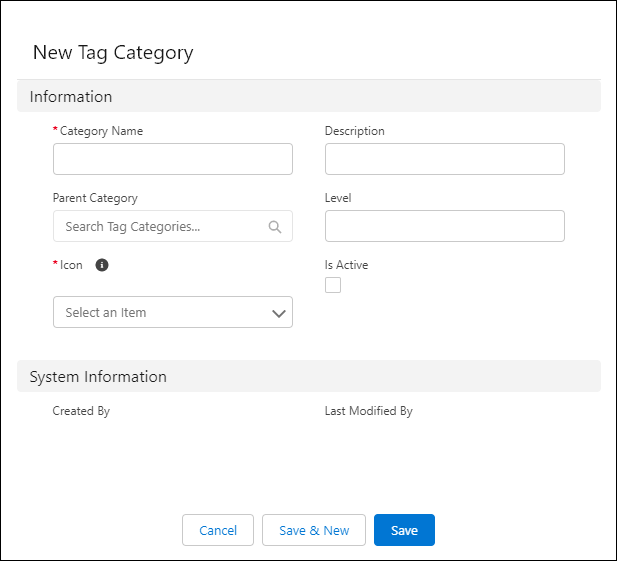 New Tag Category