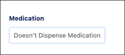 Een leverancierskaart die het veld Medicatie verstrekken toont door middel van een booleaanse waarde in een pilgroep.