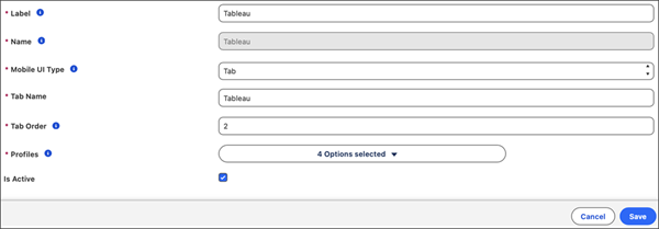 用於在行動應用程式中內嵌 Tableau 的「UI 設定」範例。