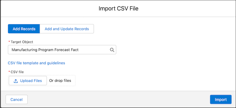 CSV ファイルのインポート