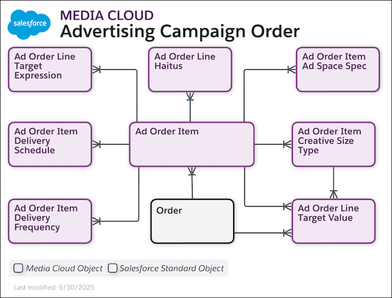 Ad order item data model