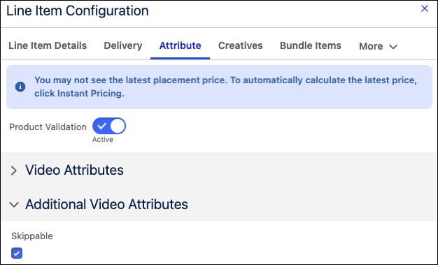 Video attribute