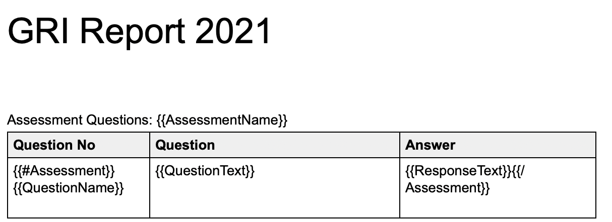Sample document template